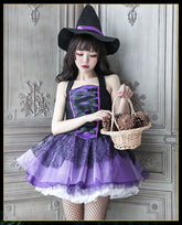 Costume de vampire d'Halloween pour adulte, costume de sorcière, ensemble de sorcier
